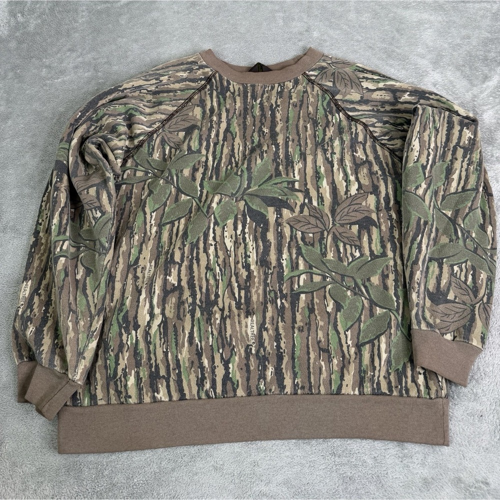 Vintage Liberty Realtree Camo Crewneck Sweatshirt Men's Size Large Green